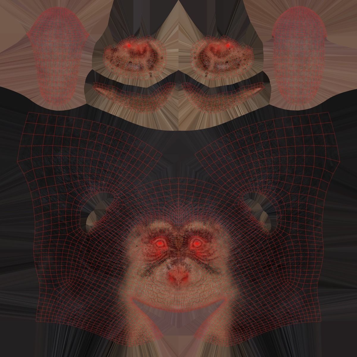 Chimpanzee Rigged VFX Grace 3D model_23