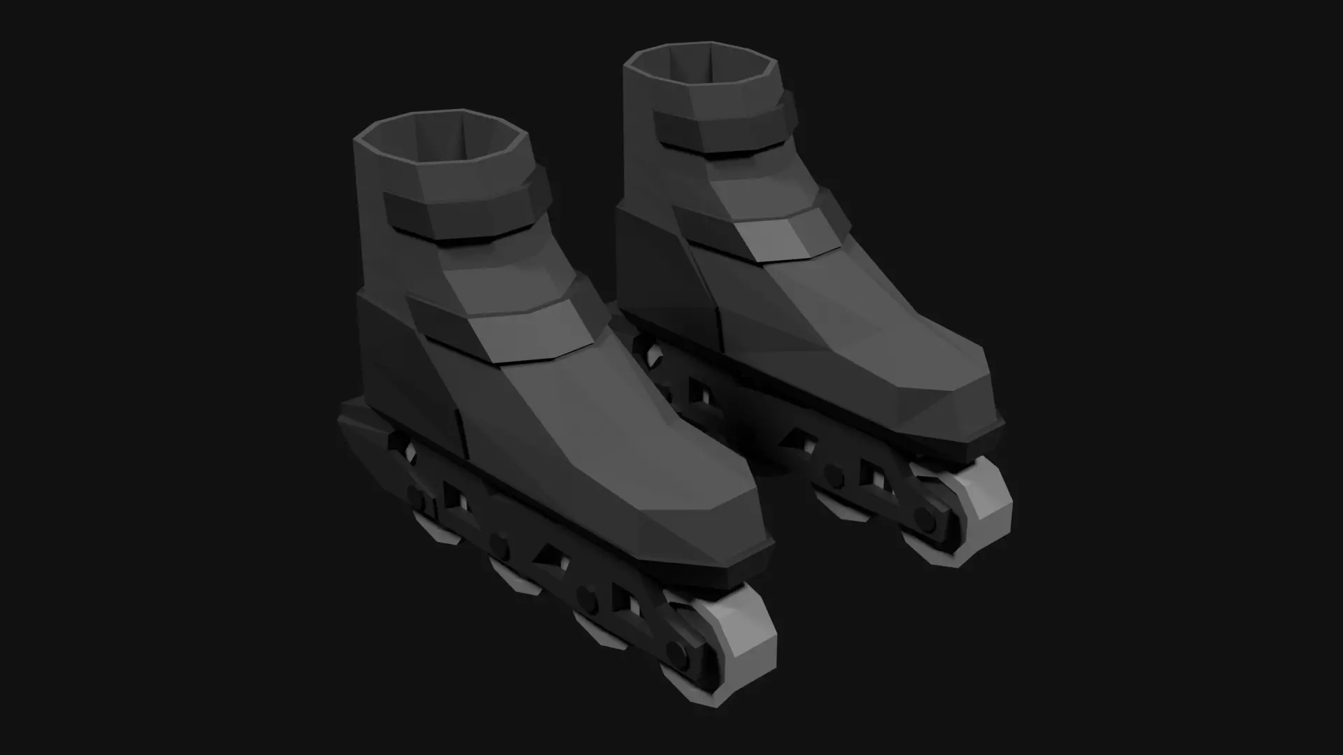 Lowpoly Inline Skates Low-poly 3D model