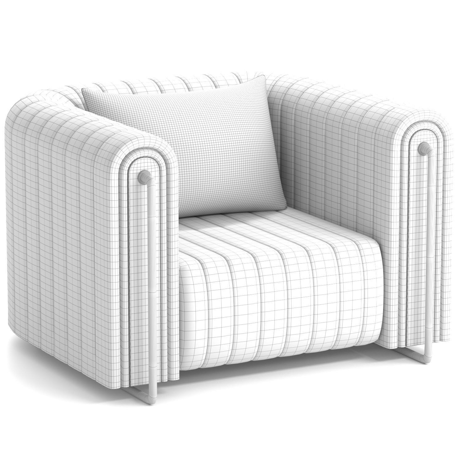 ARMCHAIR RIVERS Low-poly 3D model_2