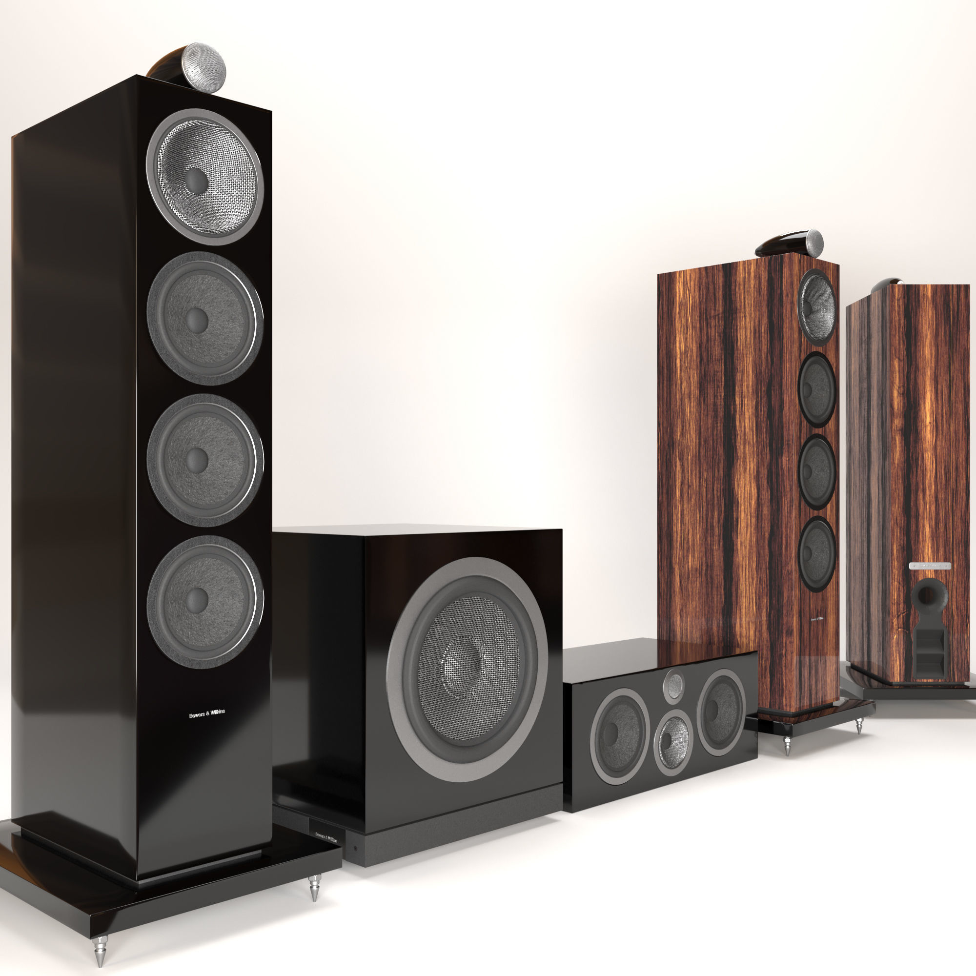 Bowers and Wilkins 702 s2 plus Subwoofer Low-poly 3D model_1