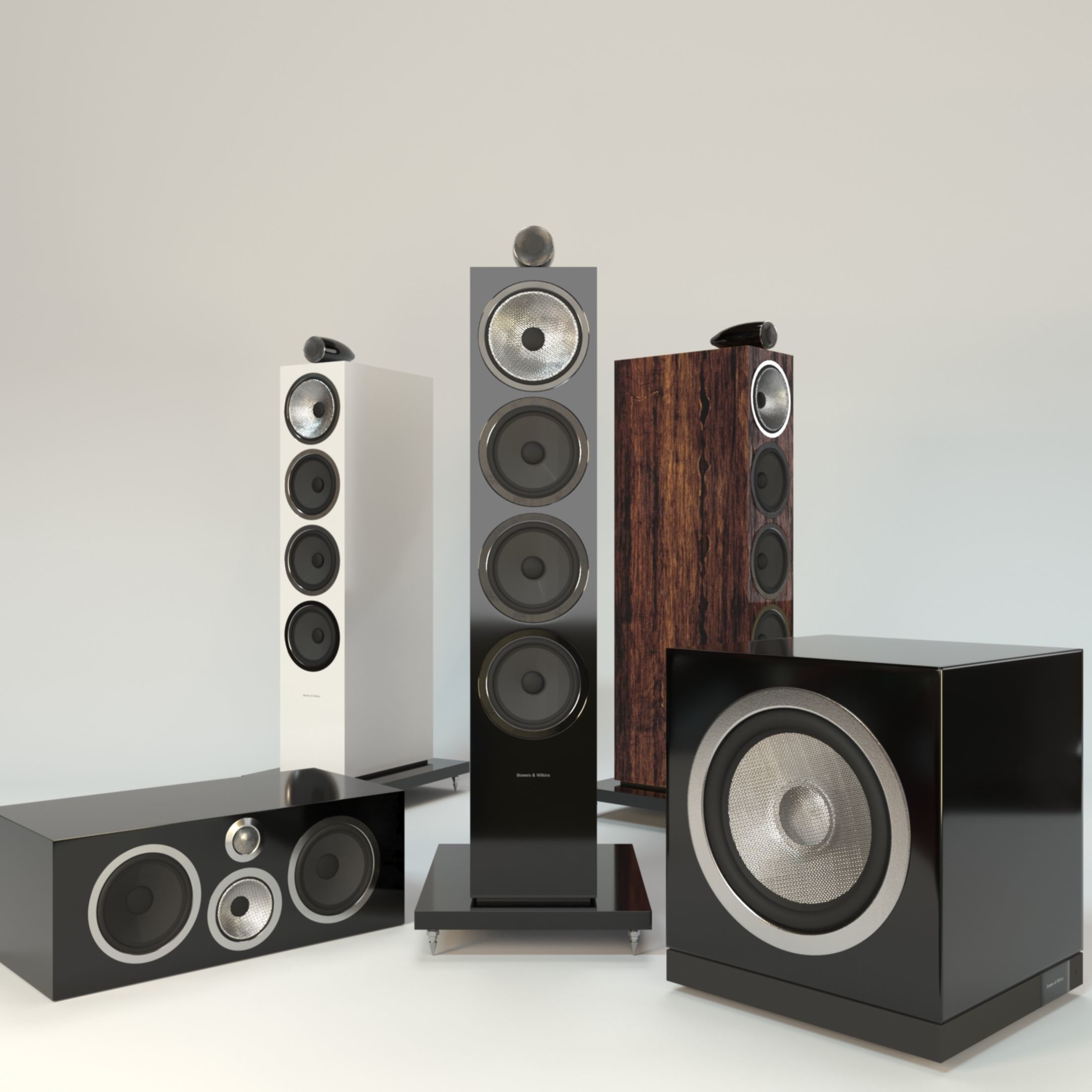 Bowers and Wilkins 702 s2 plus Subwoofer Low-poly 3D model_11