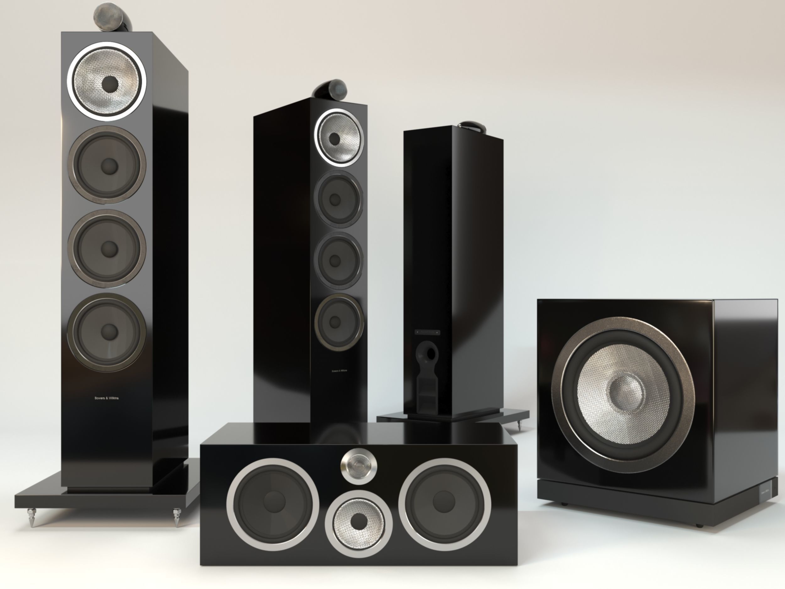 Bowers and Wilkins 702 s2 plus Subwoofer Low-poly 3D model_10