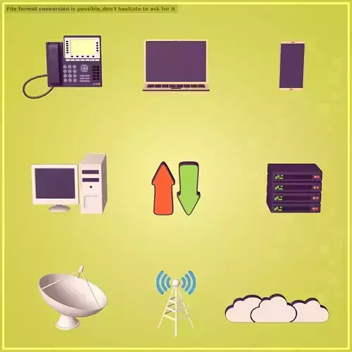 Cartoon Icons Pack - PC Computer Phone Smartphone Server Network