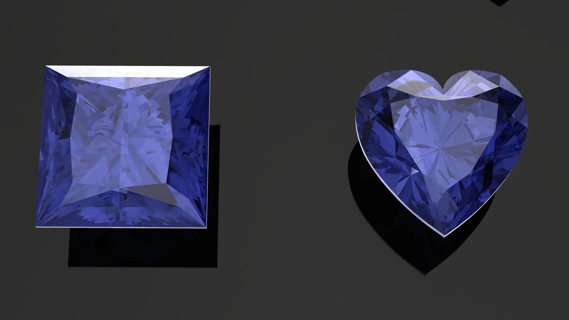 Tanzanite Gem Stones pack 3D print model_9