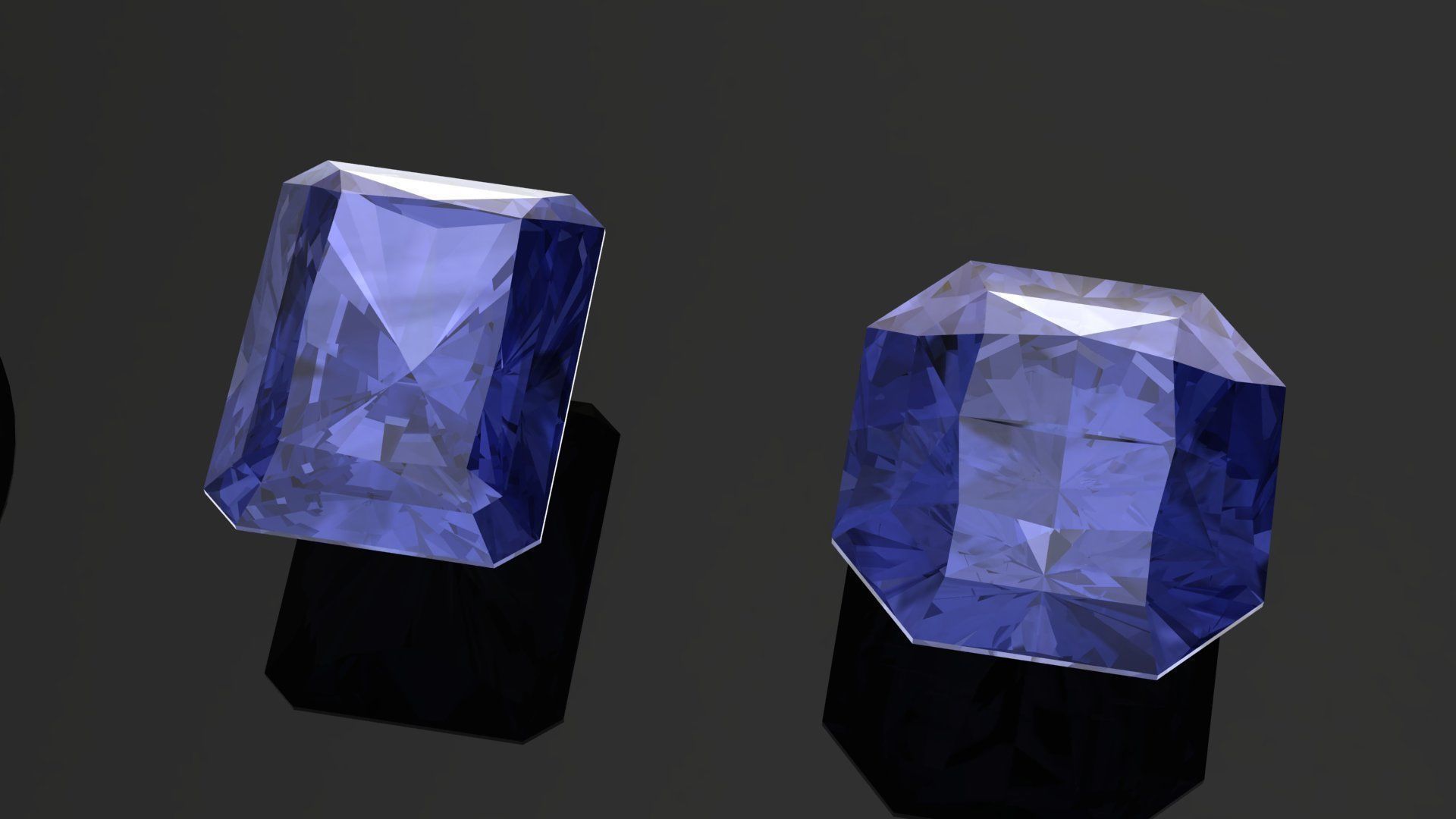 Tanzanite Gem Stones pack 3D print model_4