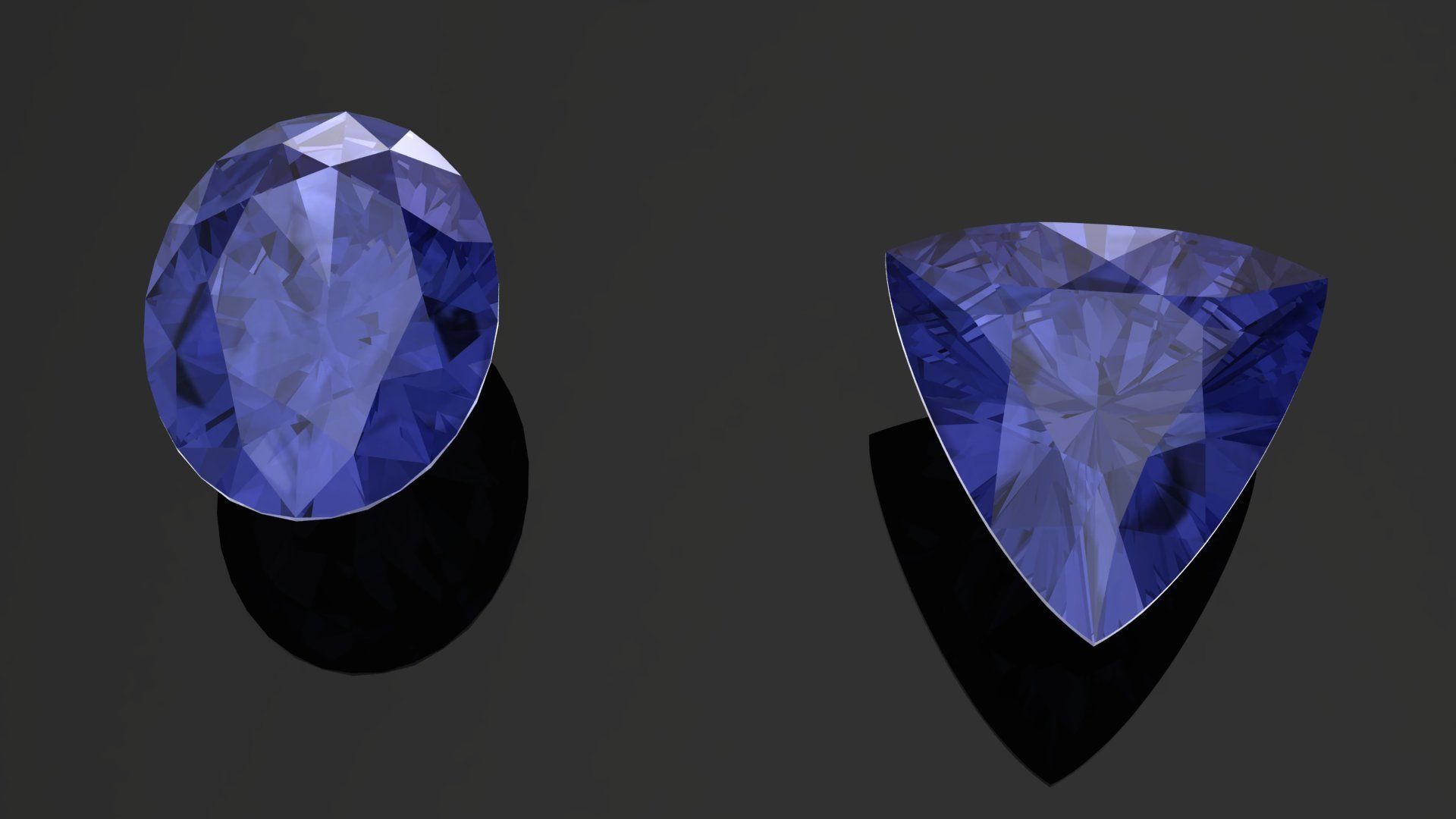 Tanzanite Gem Stones pack 3D print model_7