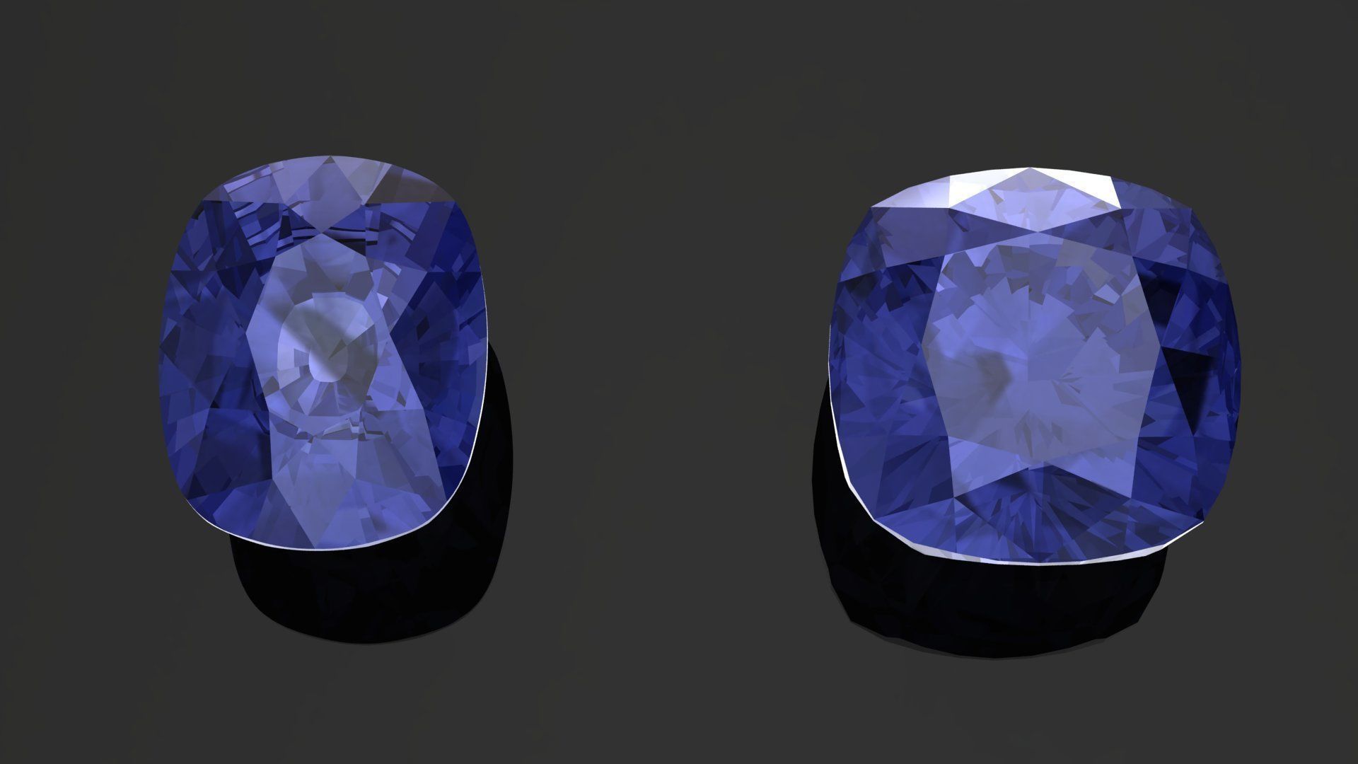 Tanzanite Gem Stones pack 3D print model_8
