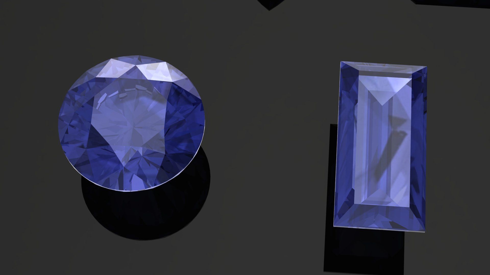 Tanzanite Gem Stones pack 3D print model_6