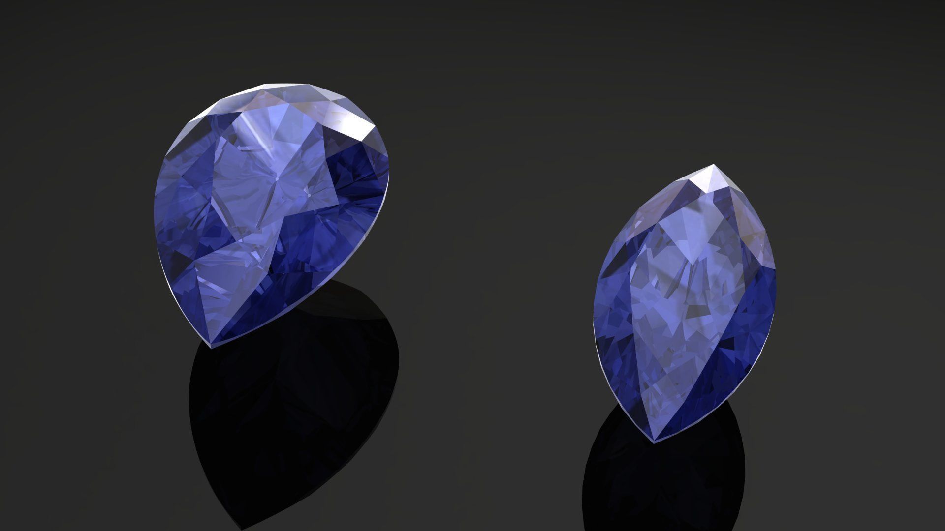 Tanzanite Gem Stones pack 3D print model_3