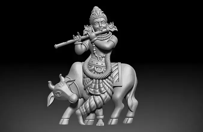 Krishna and cow version 2