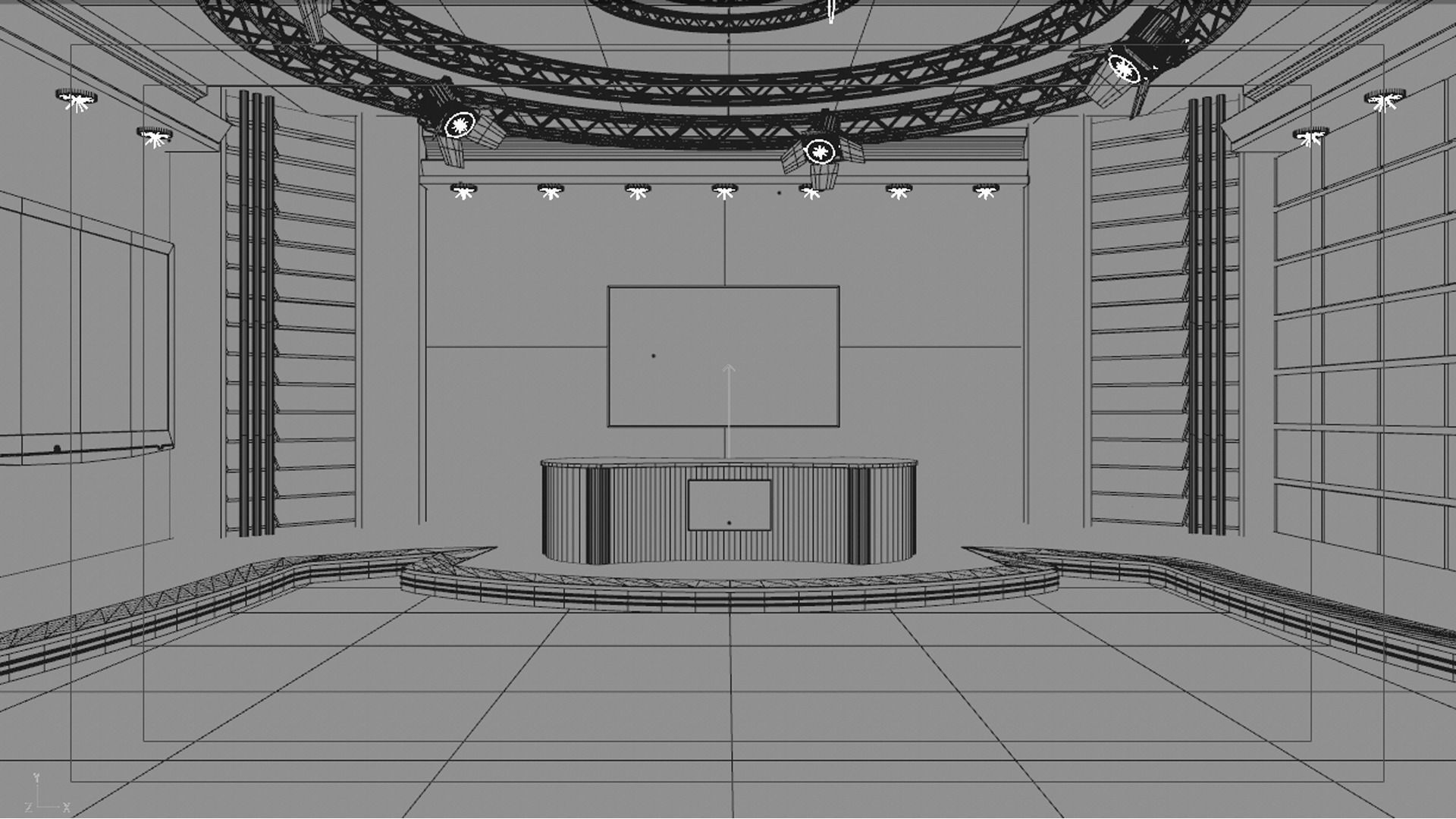 News virtual set 3D model_6