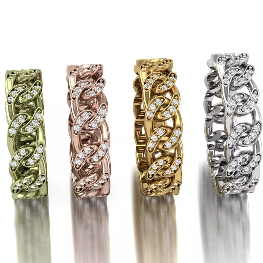 Cuban Ring With Stone 3D print model