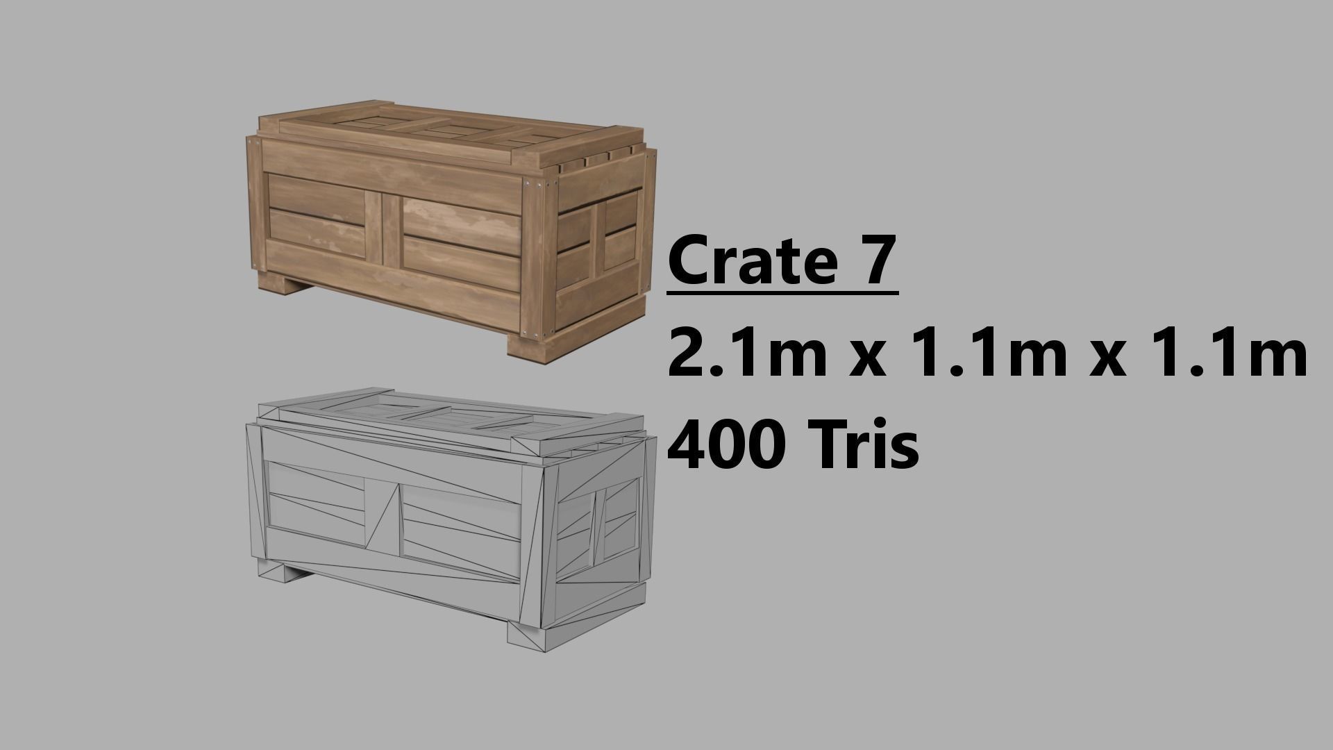 Stylized PBR Wooden Crates and Pallets Game Ready Low-poly 3D model_7