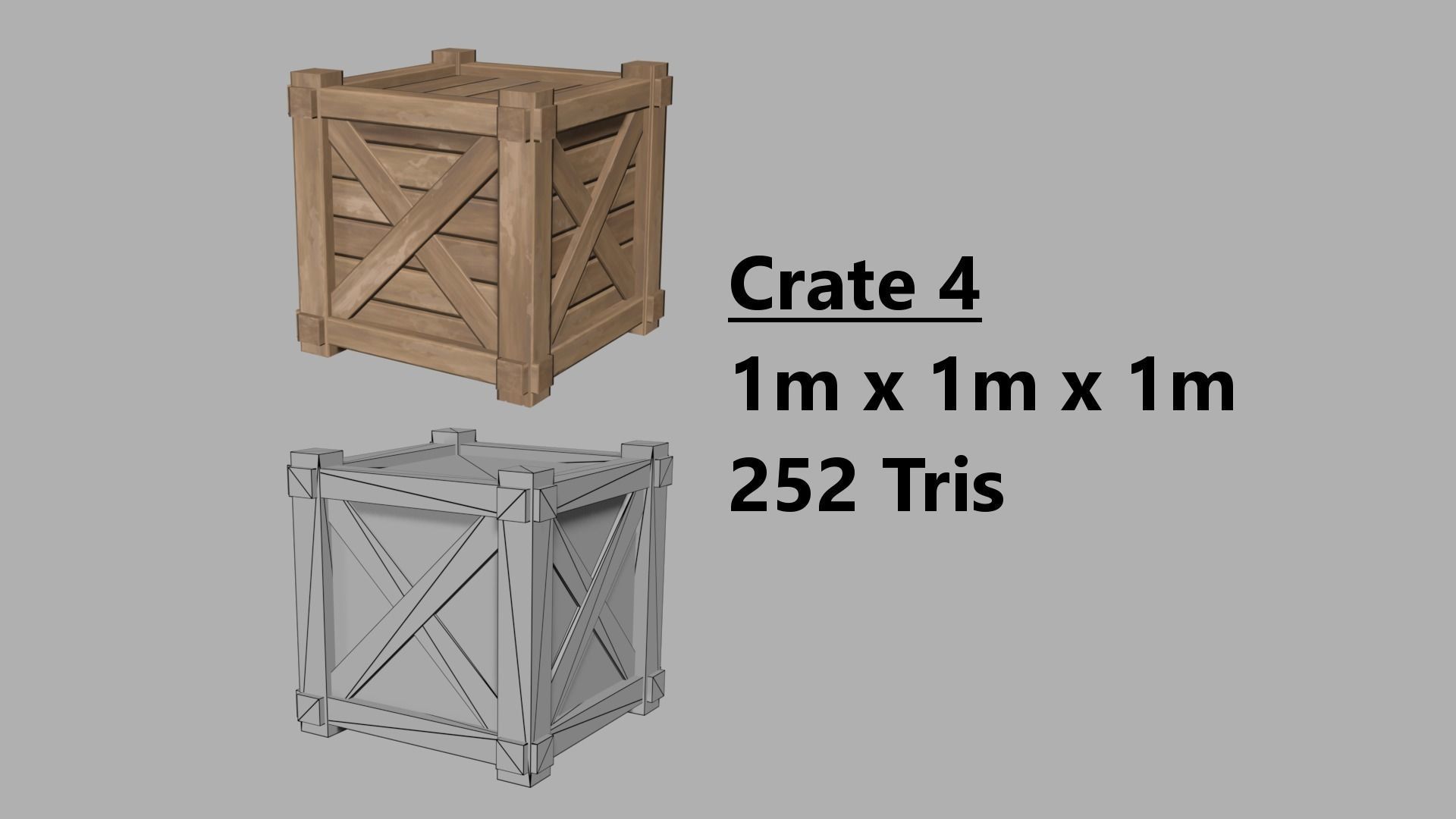 Stylized PBR Wooden Crates and Pallets Game Ready Low-poly 3D model_4