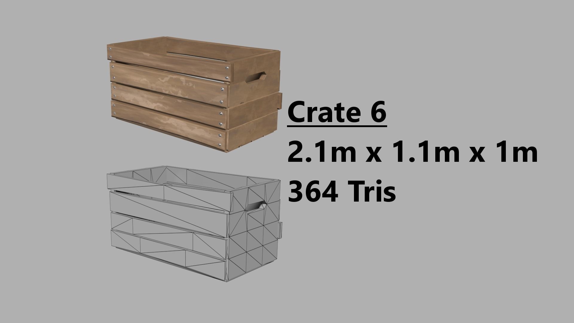 Stylized PBR Wooden Crates and Pallets Game Ready Low-poly 3D model_6