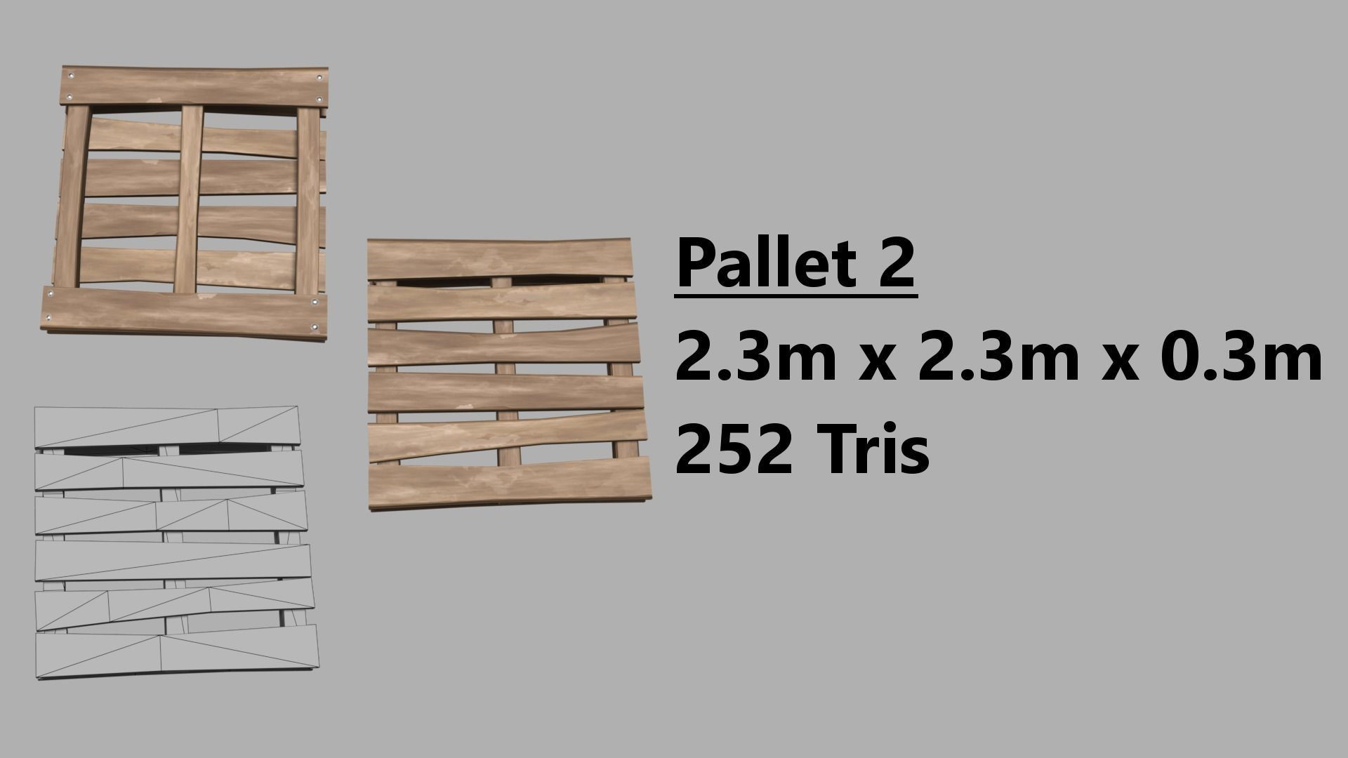 Stylized PBR Wooden Crates and Pallets Game Ready Low-poly 3D model_10