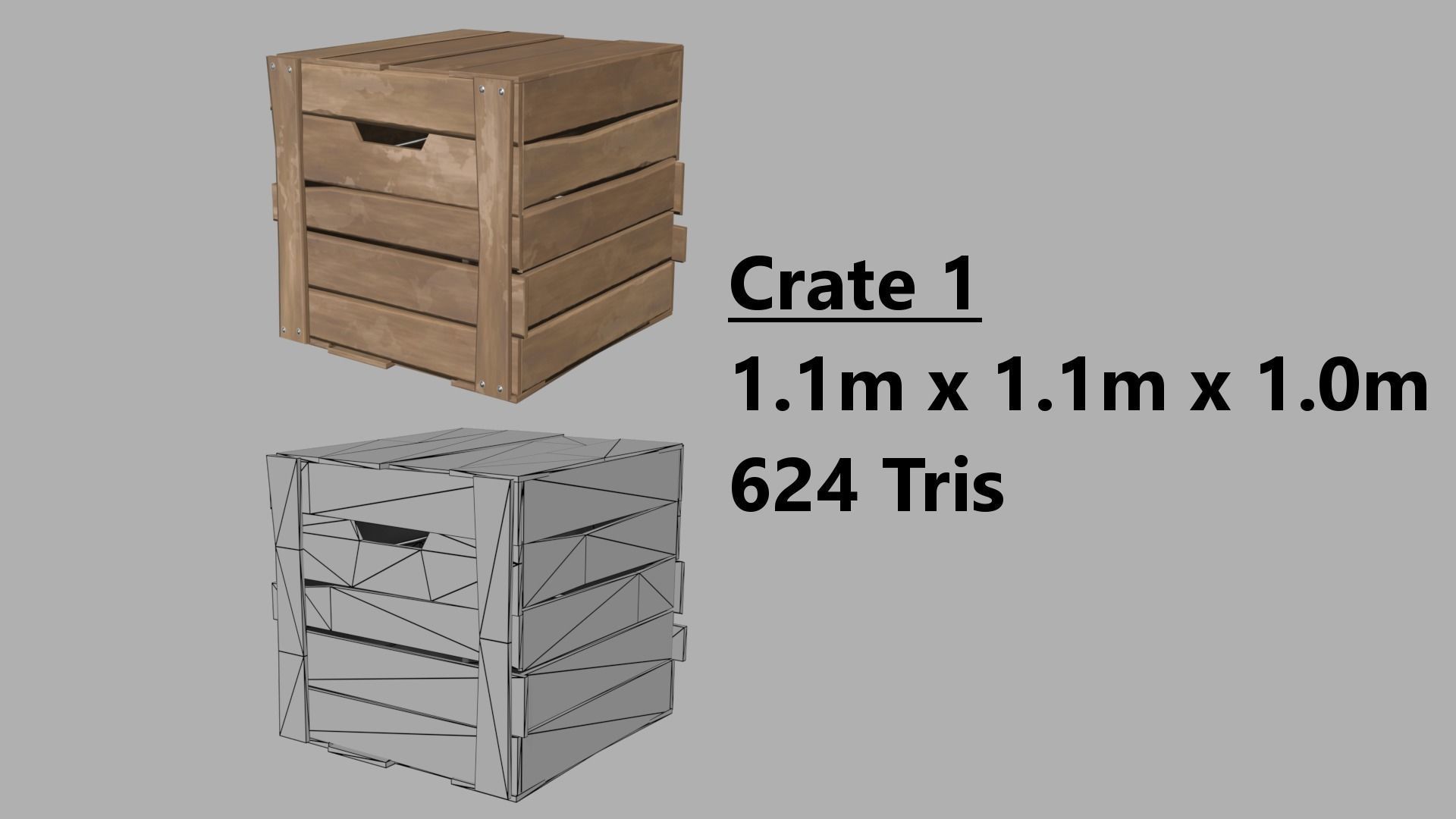 Stylized PBR Wooden Crates and Pallets Game Ready Low-poly 3D model_1