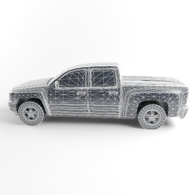 Low Poly Pickup Truck Game Ready Asset Low-poly 3D model_4