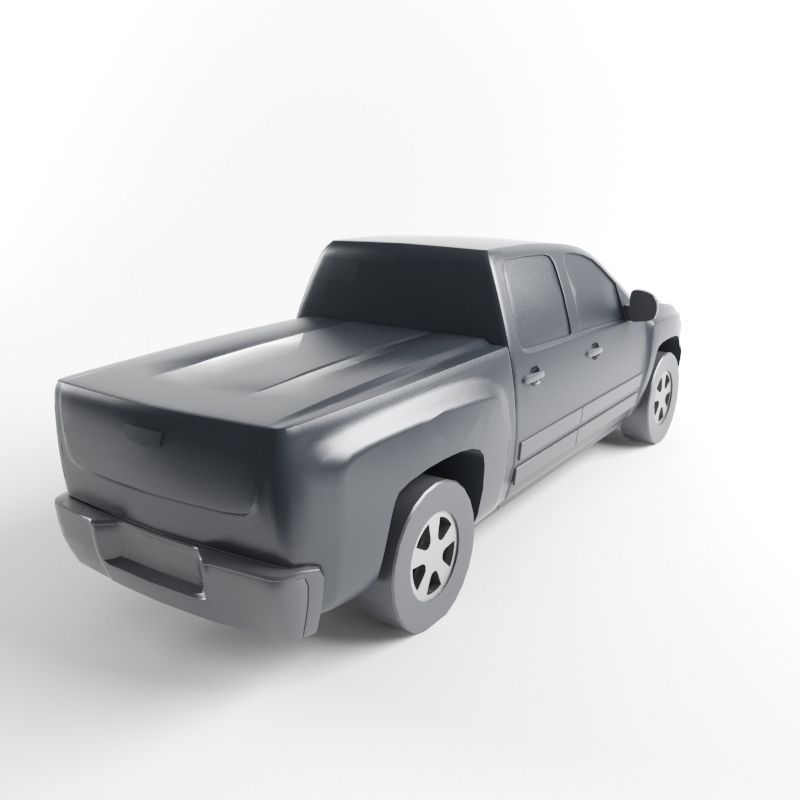 Low Poly Pickup Truck Game Ready Asset Low-poly 3D model_2