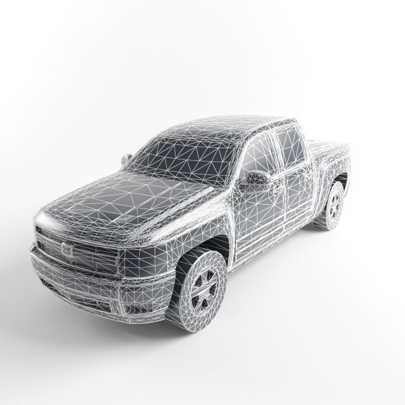 Low Poly Pickup Truck Game Ready Asset Low-poly 3D model_5