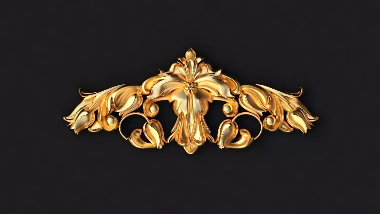 dekor gold ornament 3D model_0