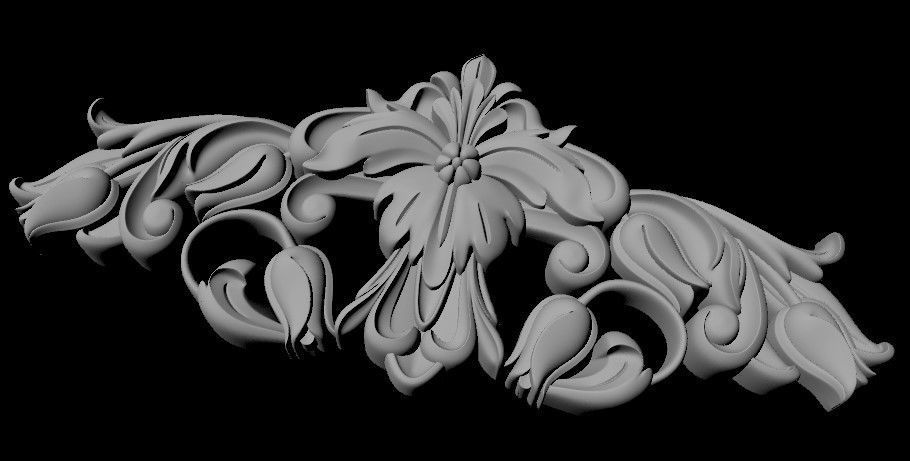 dekor gold ornament 3D model_2