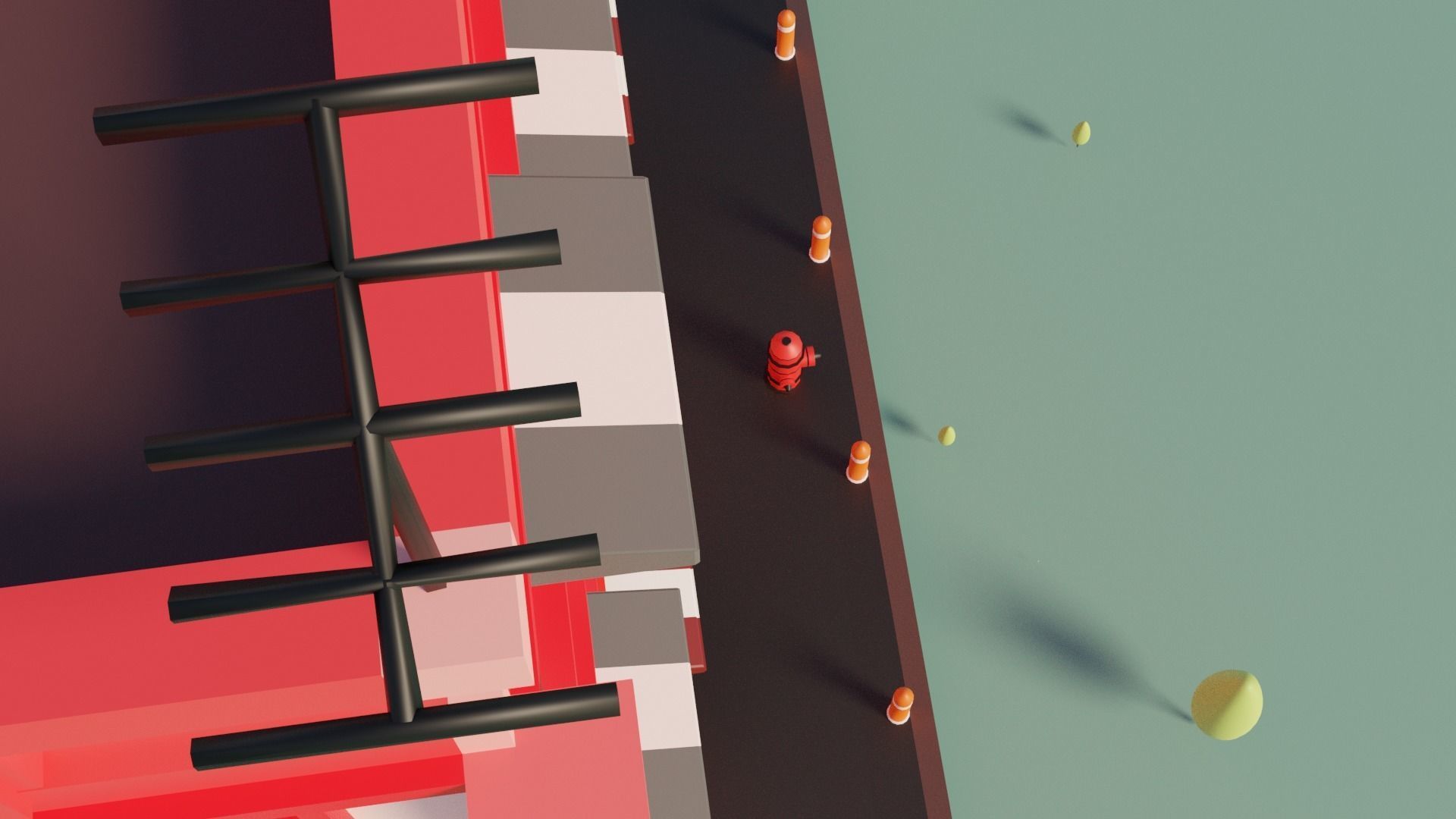 Apartments Building Low-poly 3D model_5