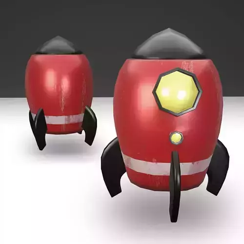 Low poly rocket 3d model ship Free 3D model