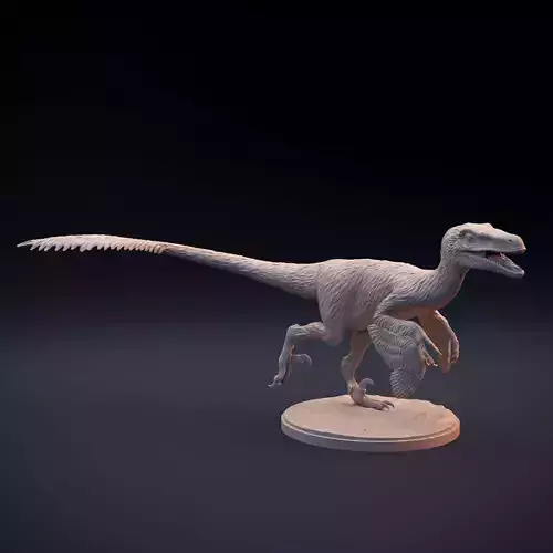 Velociraptor feathered 3D print model