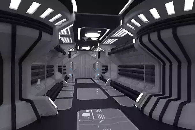 interyer futuristic spaceship interior
