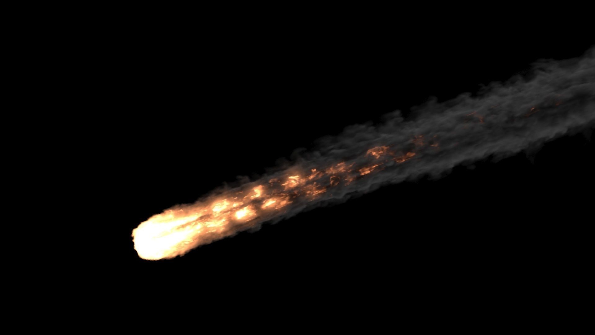 Animation of Asteroids linear flying through VDB EXR 3D model_8
