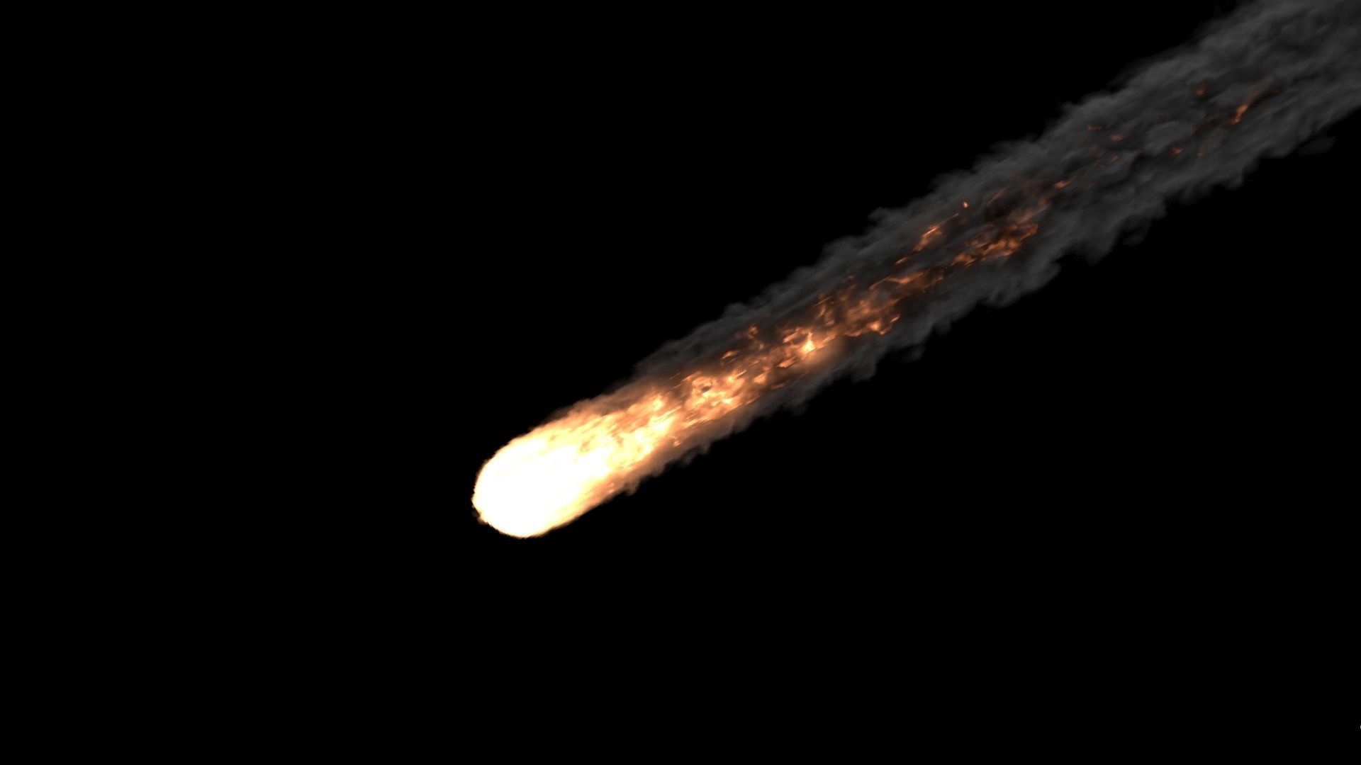 Animation of Asteroids linear flying through VDB EXR 3D model_4