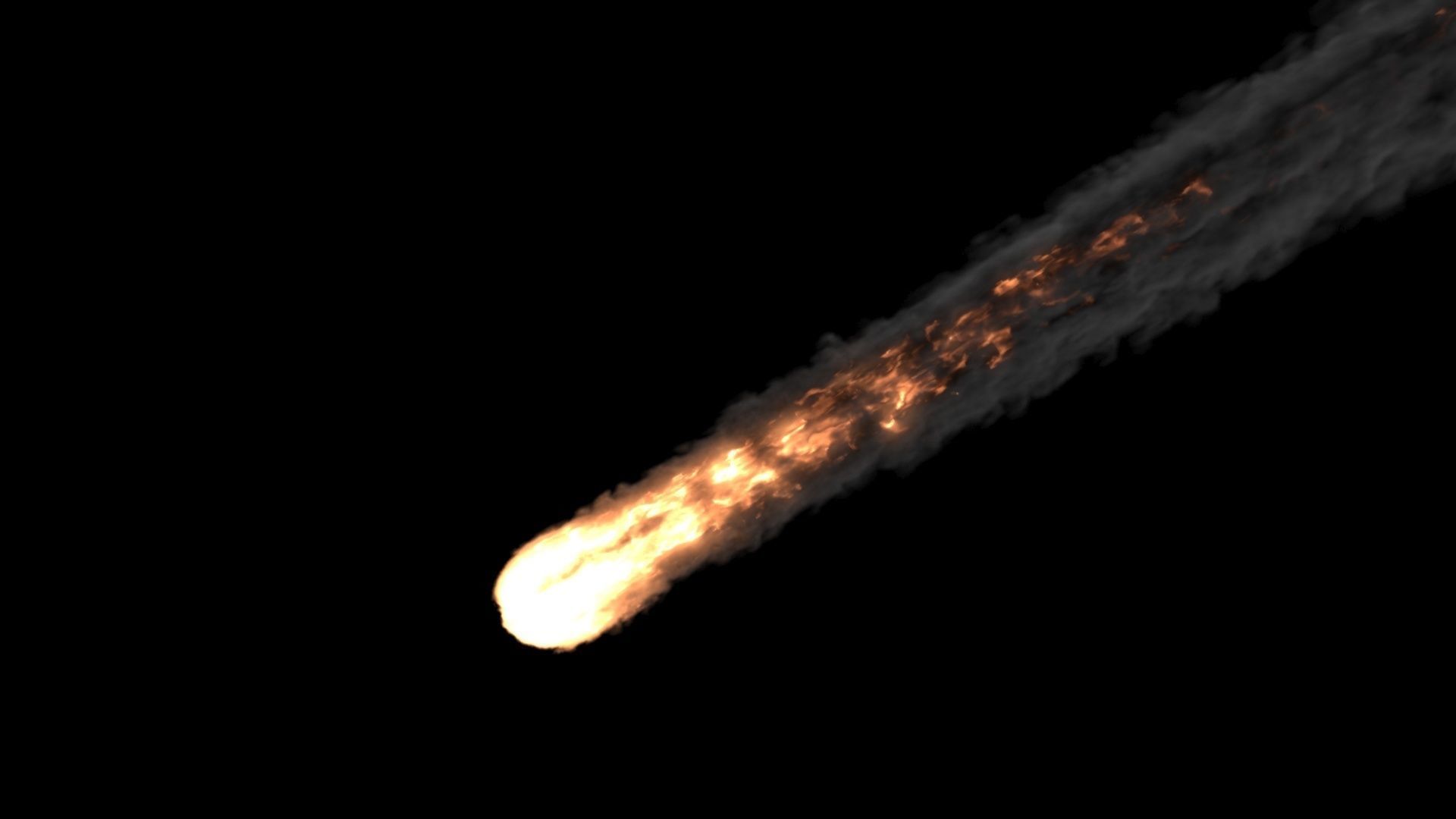 Animation of Asteroids linear flying through VDB EXR 3D model_11