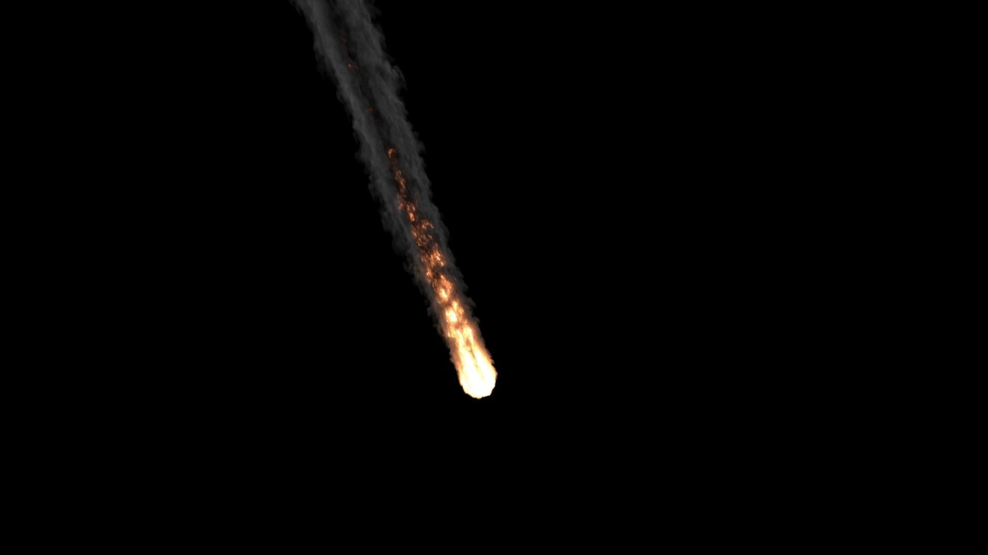 Animation of Asteroids linear flying through VDB EXR 3D model_5