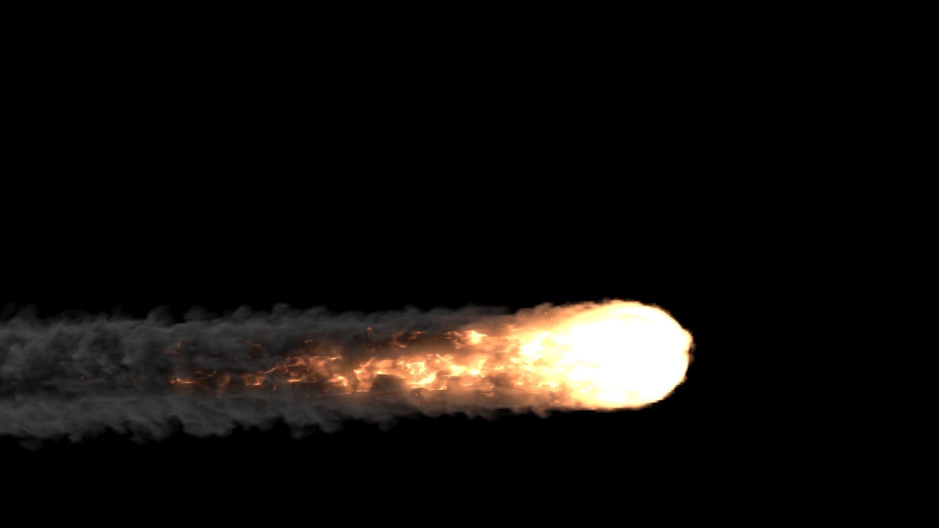 Animation of Asteroids linear flying through VDB EXR 3D model_3