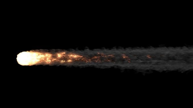 Animation of Asteroids linear flying through VDB EXR 3D model
