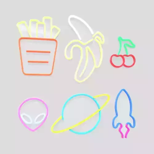 Neon Sign Pack 2 Low-poly 3D model