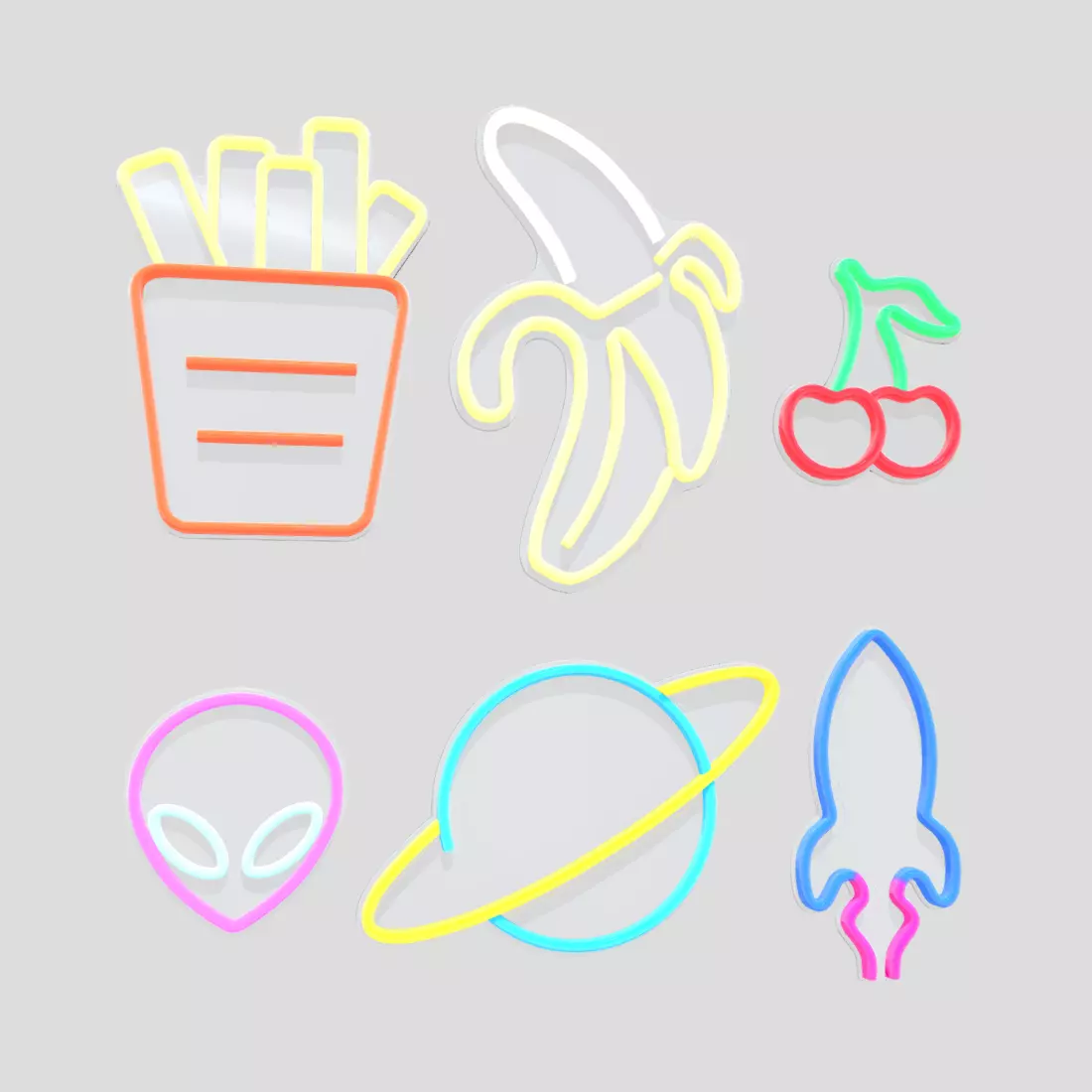 Neon Sign Pack 2 Low-poly 3D model_0