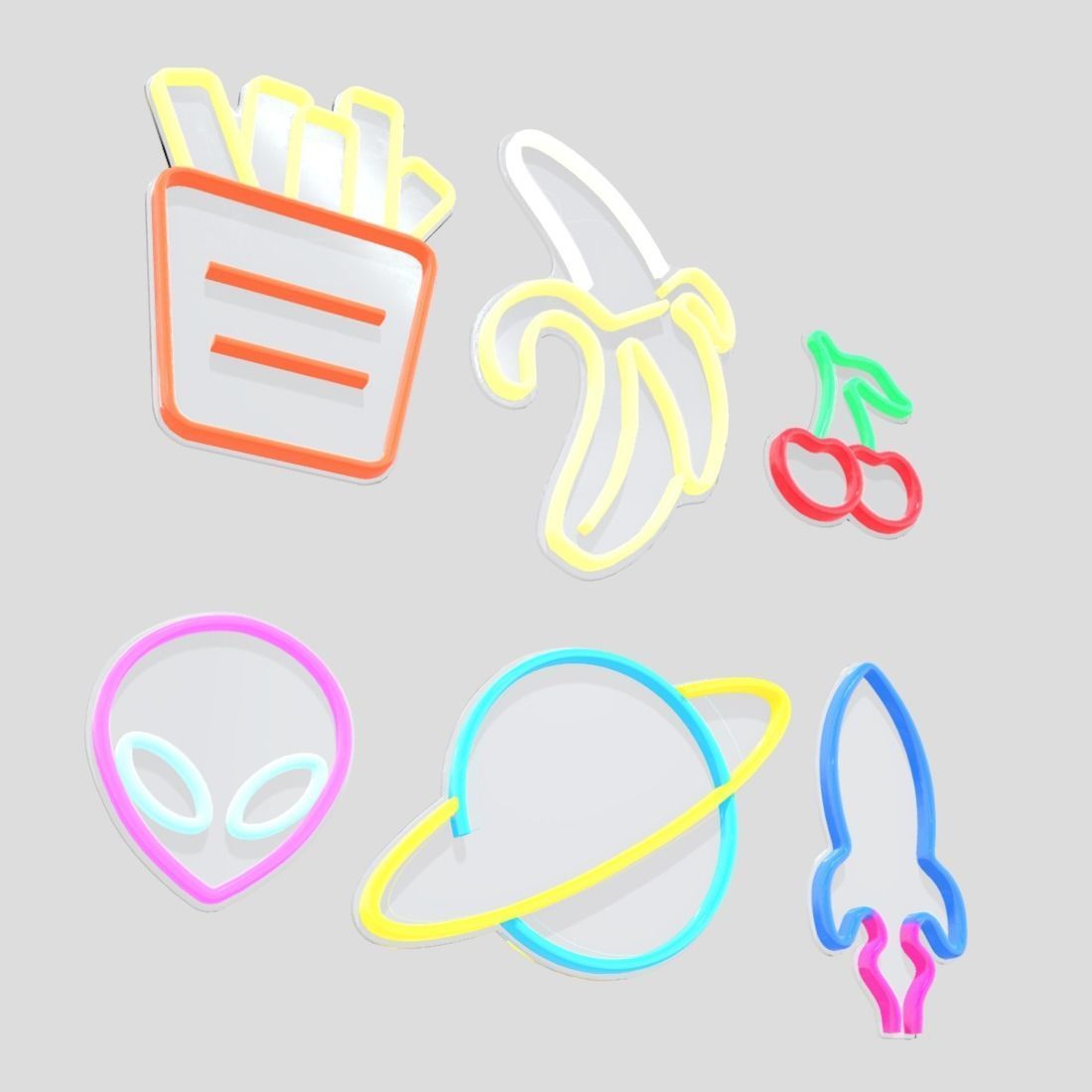 Neon Sign Pack 2 Low-poly 3D model_10