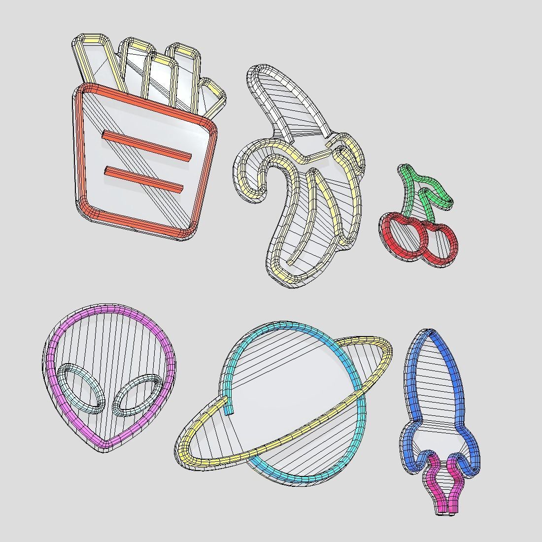 Neon Sign Pack 2 Low-poly 3D model_11