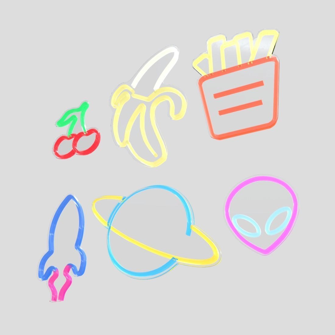 Neon Sign Pack 2 Low-poly 3D model_8