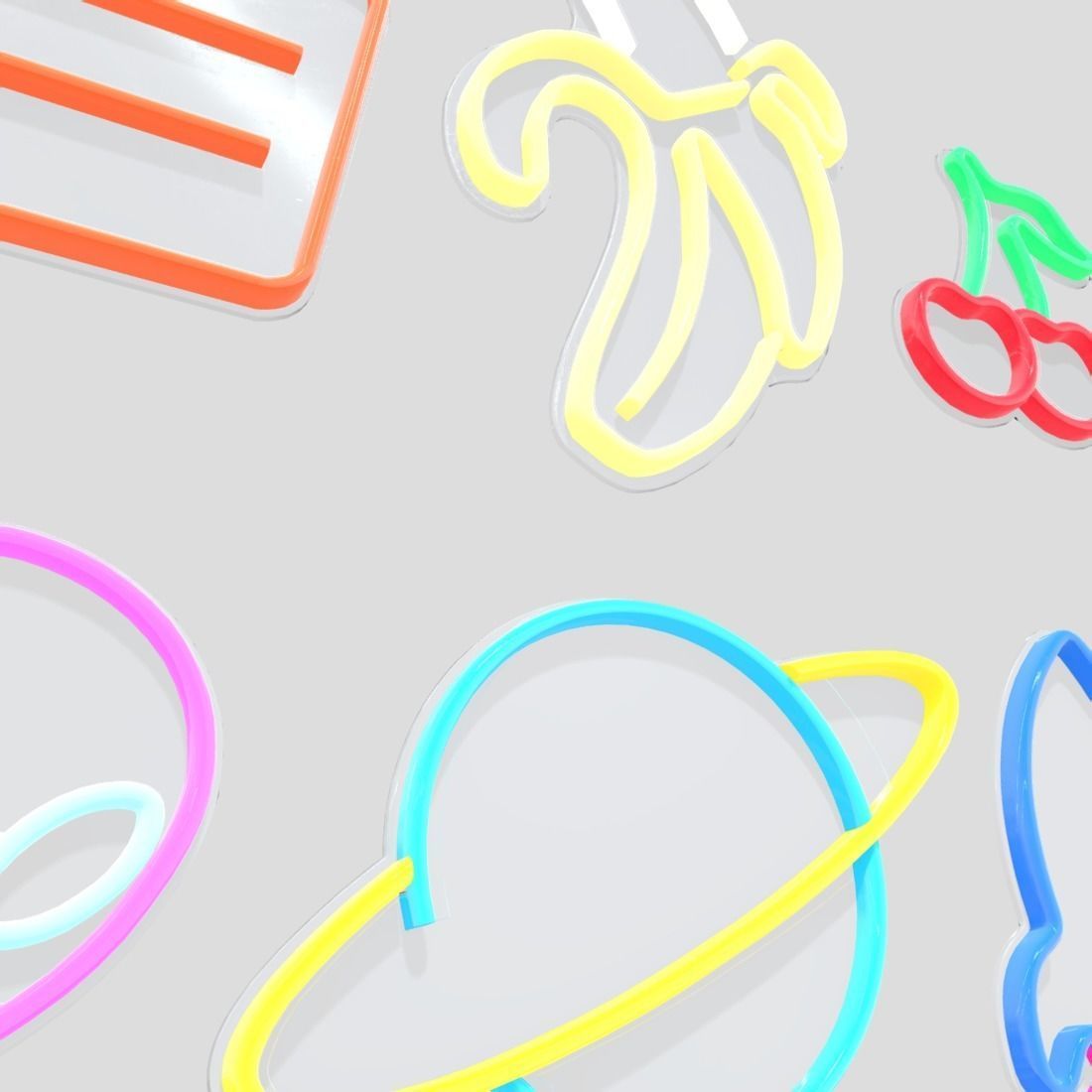 Neon Sign Pack 2 Low-poly 3D model_12