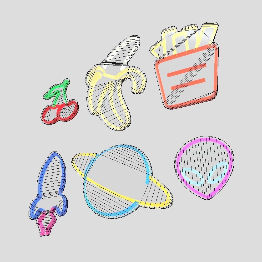 Neon Sign Pack 2 Low-poly 3D model_9