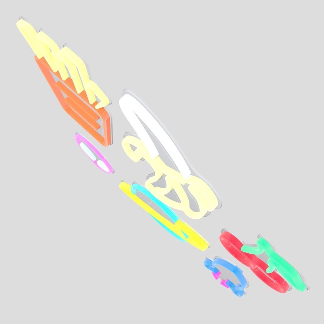 Neon Sign Pack 2 Low-poly 3D model_6