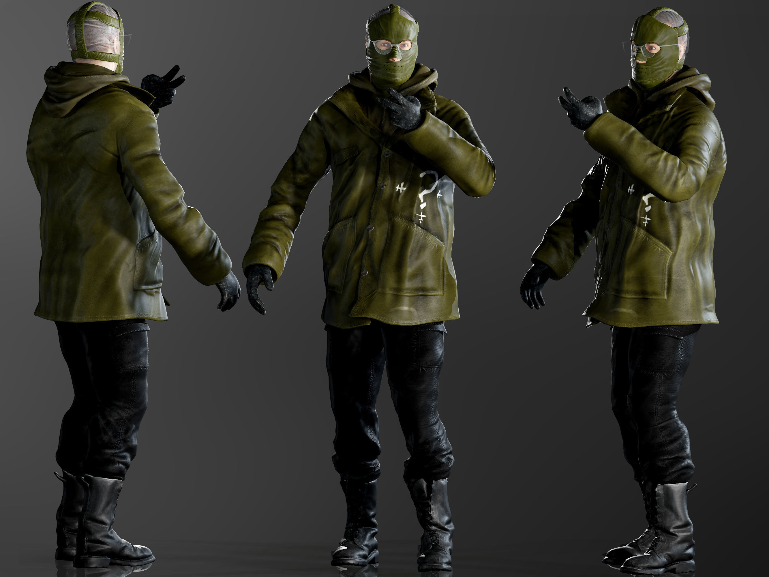 Riddler From Batman movie 2022 Low-poly 3D model_1