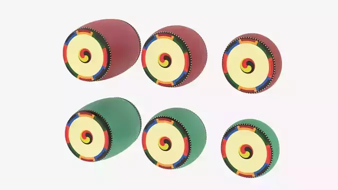 Korean Traditional Drum Buk 3D model