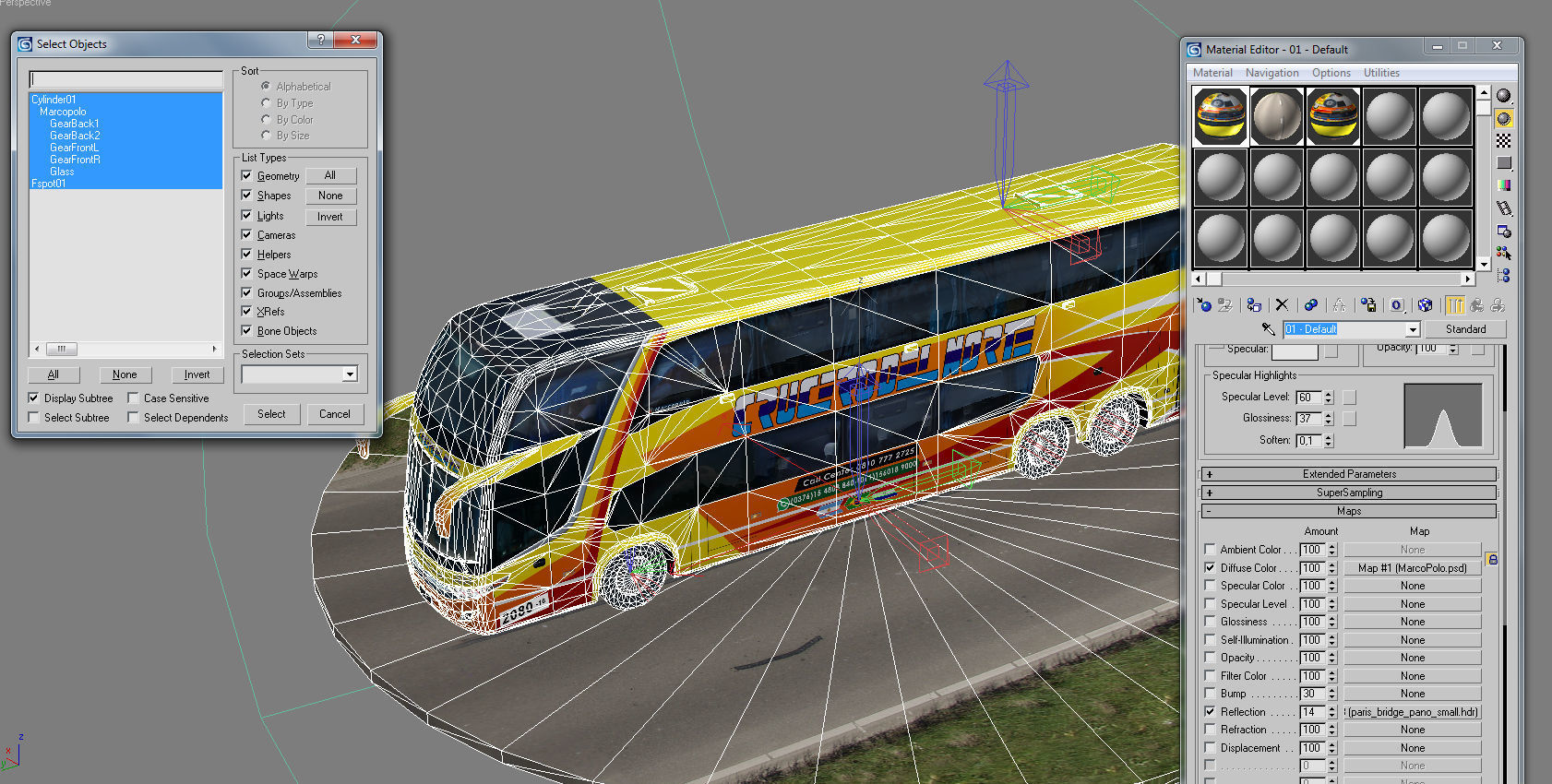 Marcopolo Paradiso 1800DD bus CRUCERODELNORTE Low-poly 3D model_6