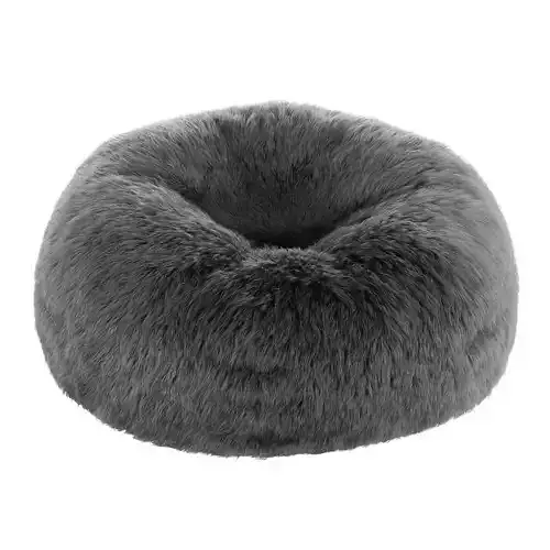 Faux Fur Bean Bag in Solid Dune