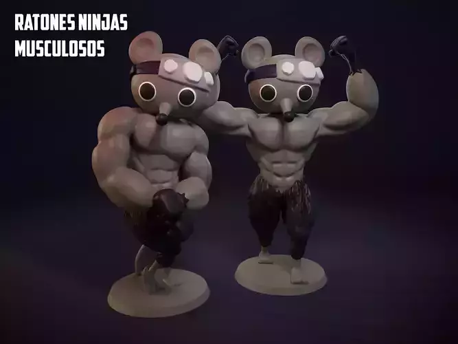 RATONES NINJAS MUSCULOSOS 3D print model