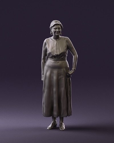 Woman in mint dress 0775 3D Print Ready 3D print model